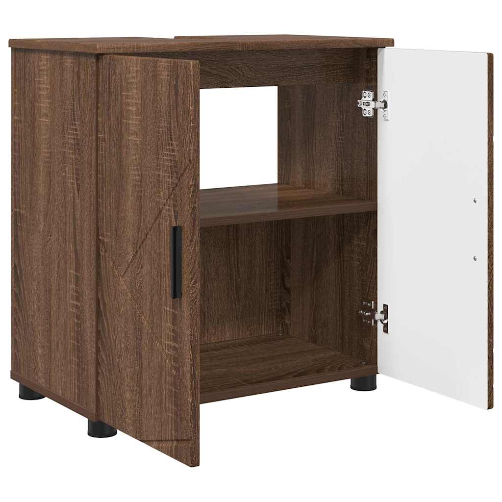 Set namještaja za kupaonicu s ladicama Zidne 3 pcs Smeđi hrast