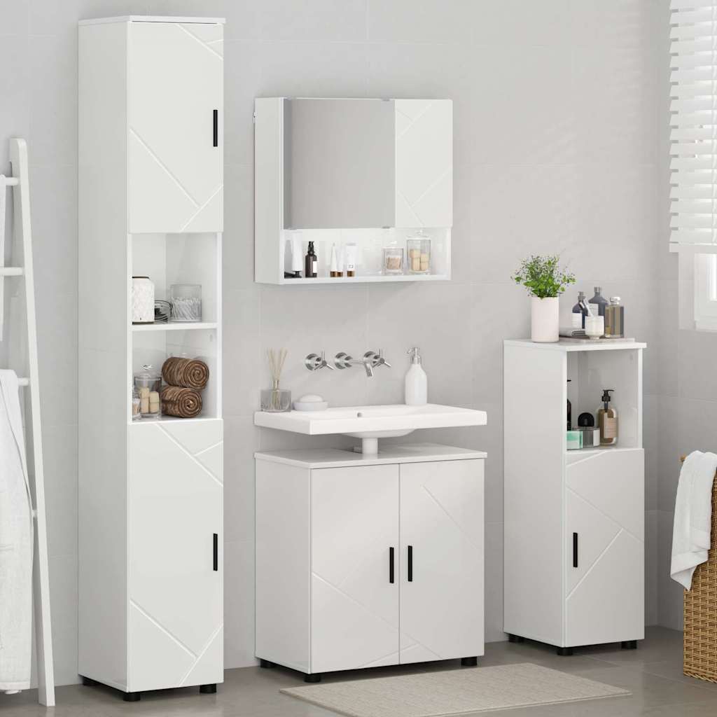 Set namještaja za kupaonicu Zidne 4 pcs Visoki sjaj bijela