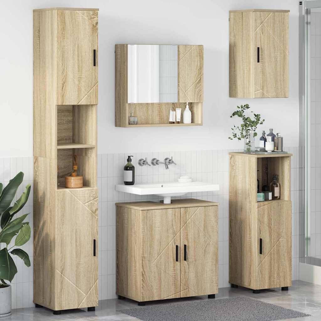 Set namještaja za kupaonicu 5 kom. Sonoma hrast 61 x 35 x 64 cm