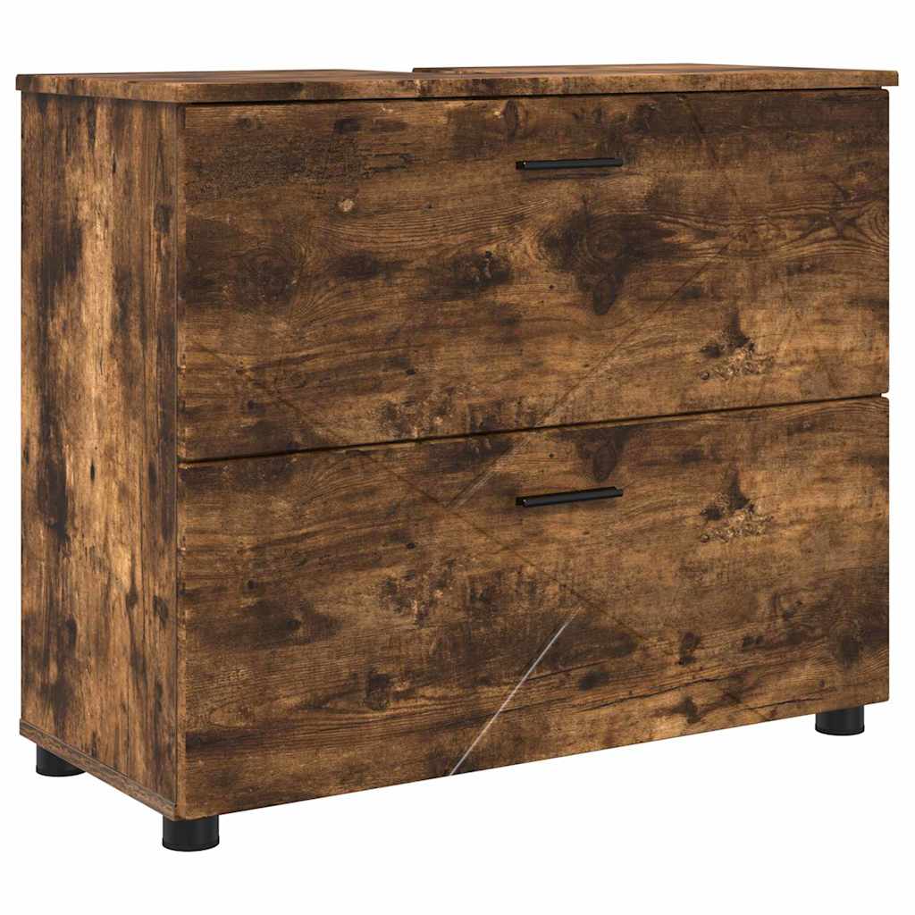 Set namještaja za kupaonicu 5 kom. Dimljeni hrast Smeđa 35 x 30 x 192 cm