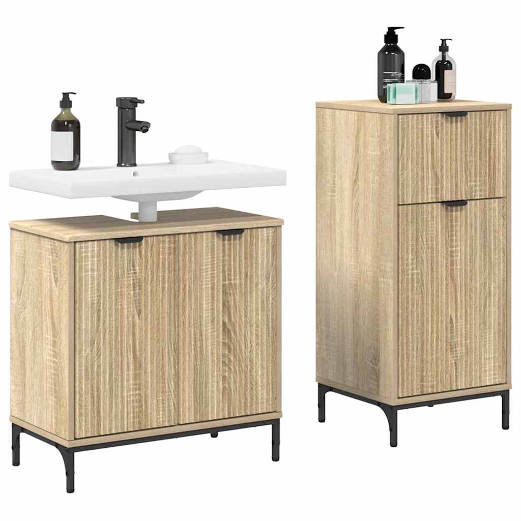 Set namještaja za kupaonicu s ladicama 2 pcs Sonoma hrast