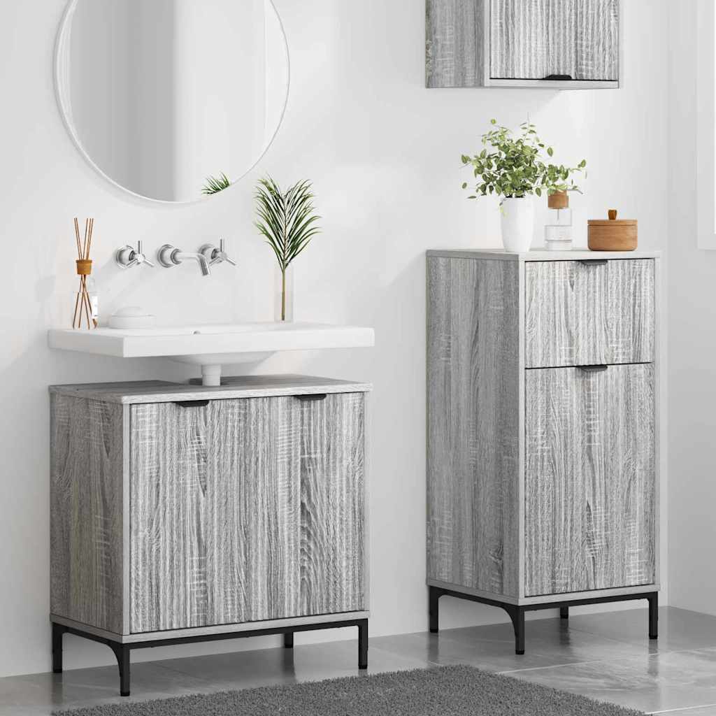 Set namještaja za kupaonicu s ladicama 2 pcs Siva Sonoma