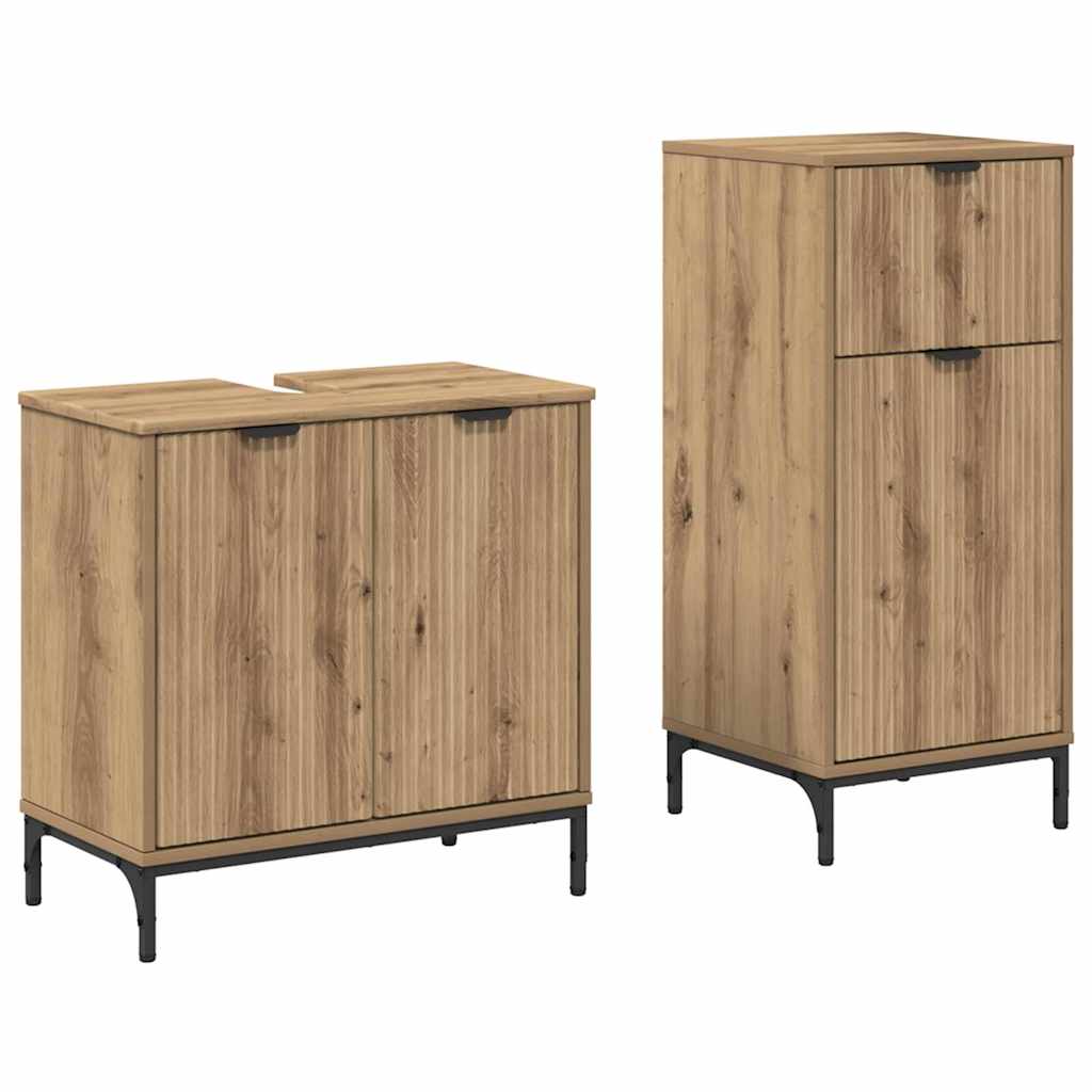 Set namještaja za kupaonicu s ladicama 2 pcs Umjetnički hrast
