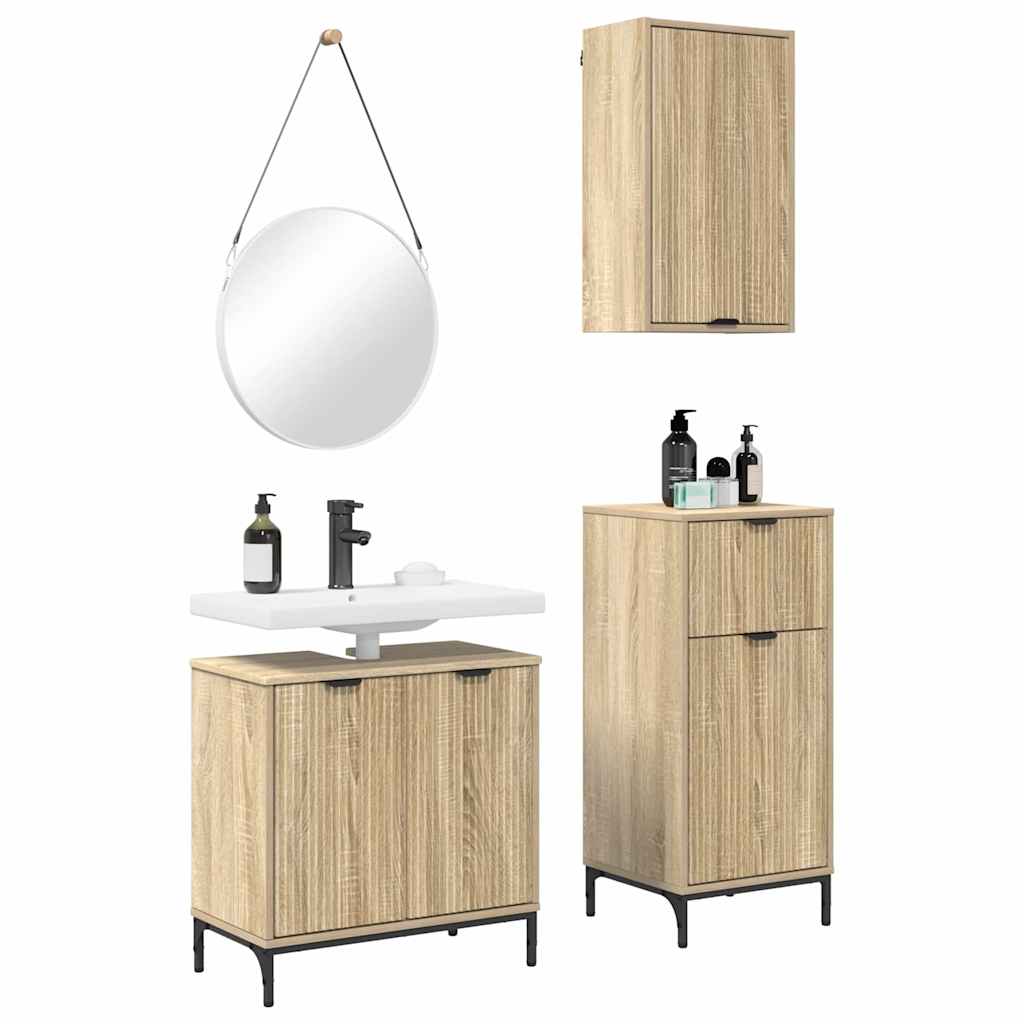 Set namještaja za kupaonicu s ladicama Zidne 3 pcs sonoma hrast