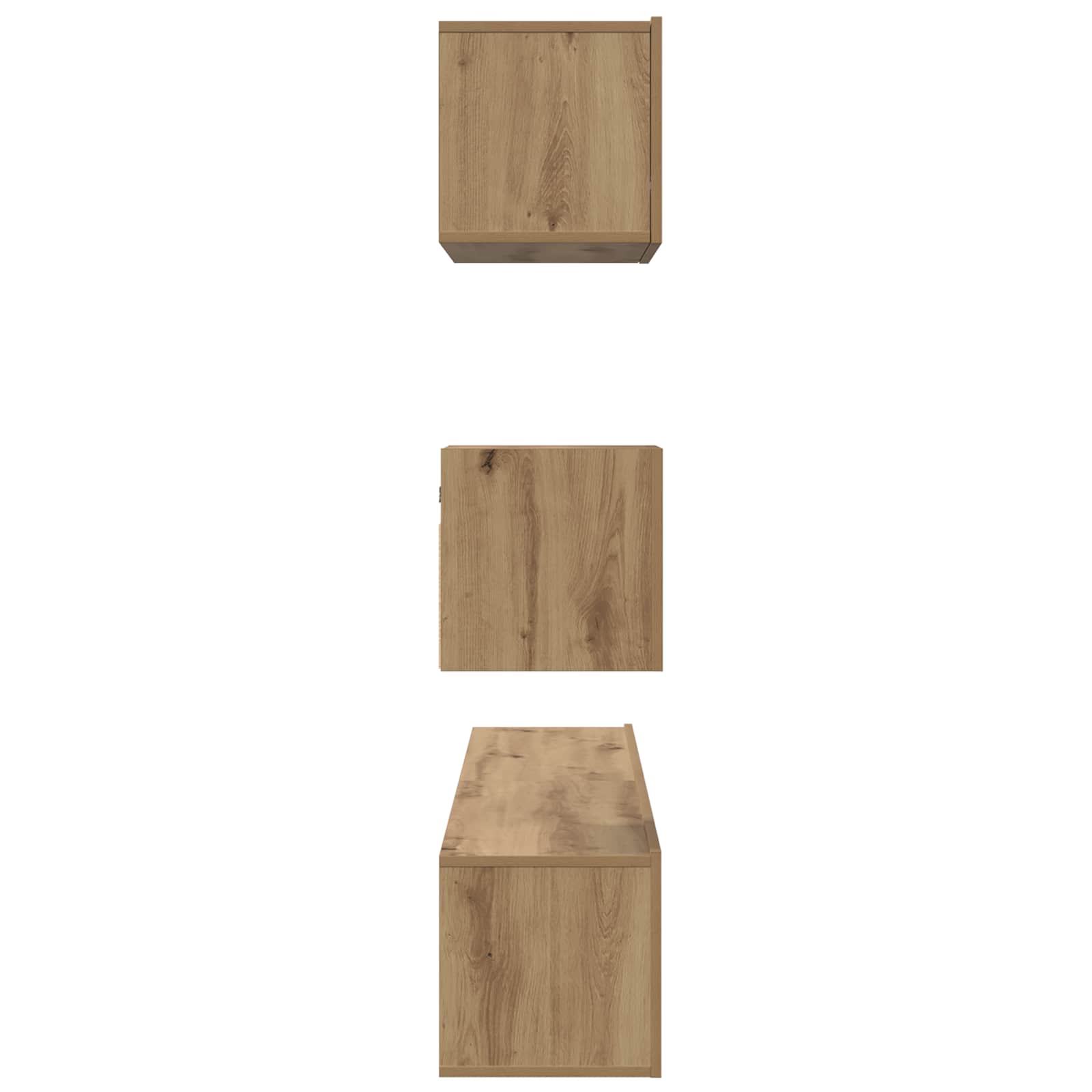 Set TV komoda Zidne 3 pcs Umjetnički hrast Konstruirano drvo