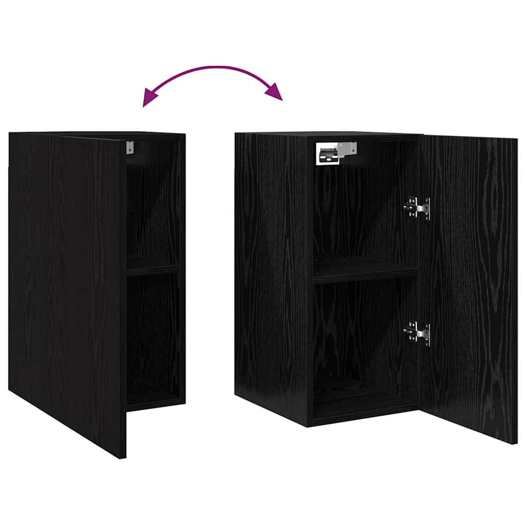 Set TV komoda Zidne 7 pcs Crni hrast 30,5 x 30 x 60 cm