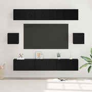 Set TV komoda 8 kom. Crni hrast Konstruirano drvo Crna 60 x 30 x 30 cm