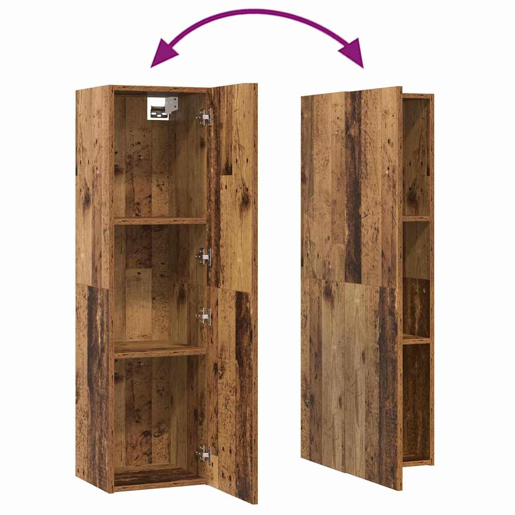 TV Kabinet za Zid Zidne 4 pcs Staro drvo Konstruirano drvo