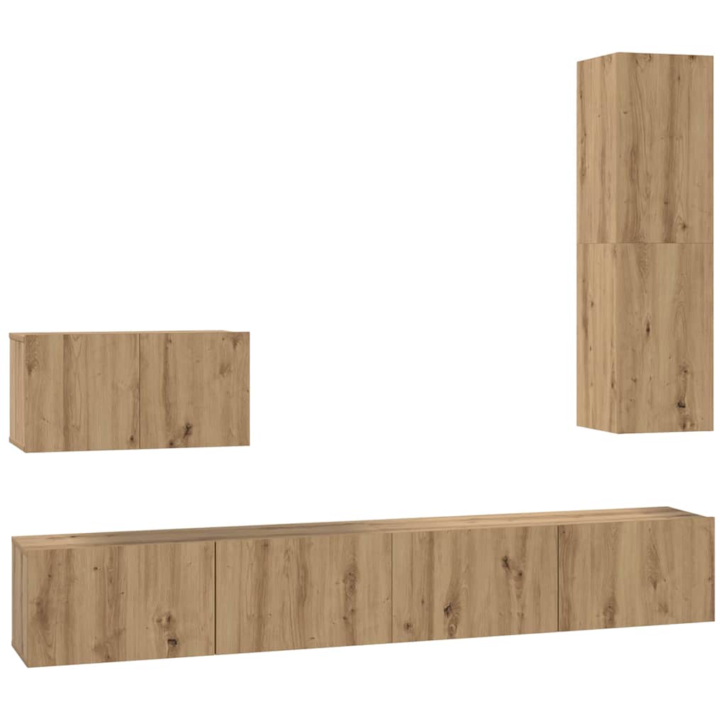 TV Kabinet za Zid 4 pcs Umjetnički hrast Konstruirano drvo