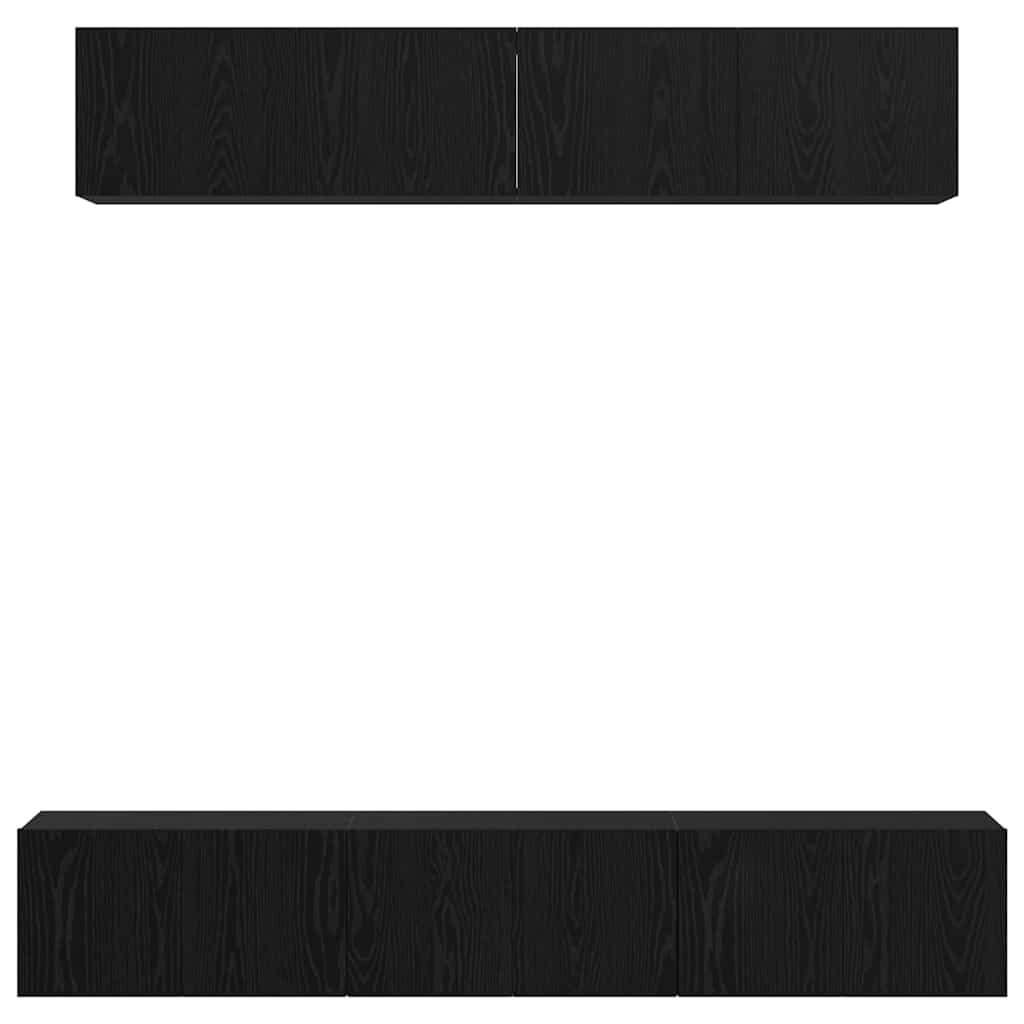 Set TV komoda Zidne 5 pcs Crni hrast Konstruirano drvo