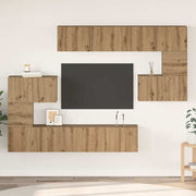 Set TV komoda Zidne 8 pcs Umjetnički hrast Konstruirano drvo