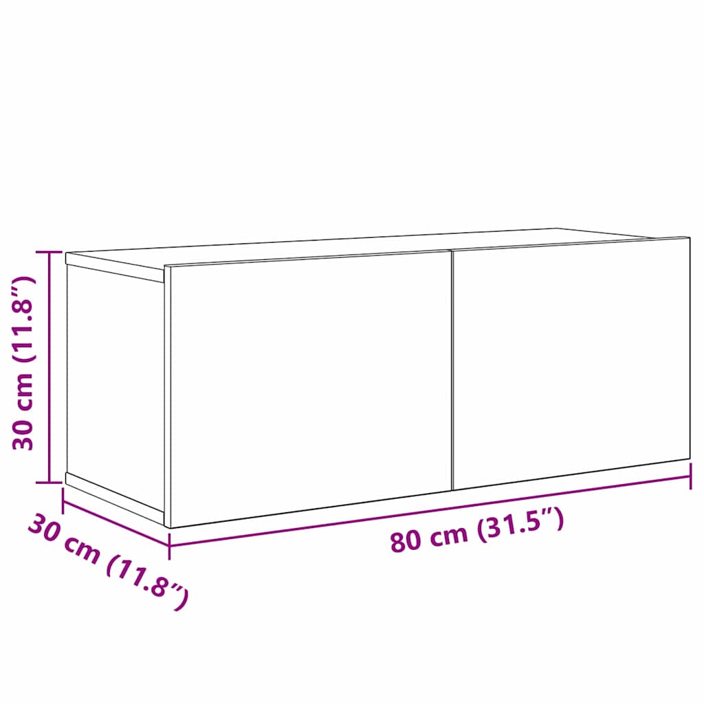 Set TV komoda Zidne 8 pcs Umjetnički hrast Konstruirano drvo