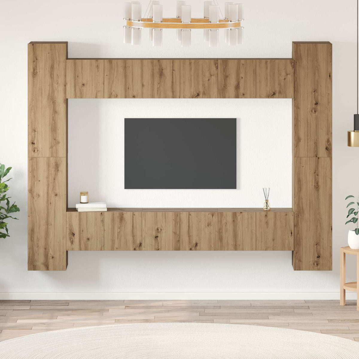 Set TV komoda 10 kom. Umjetnički hrast Konstruirano drvo