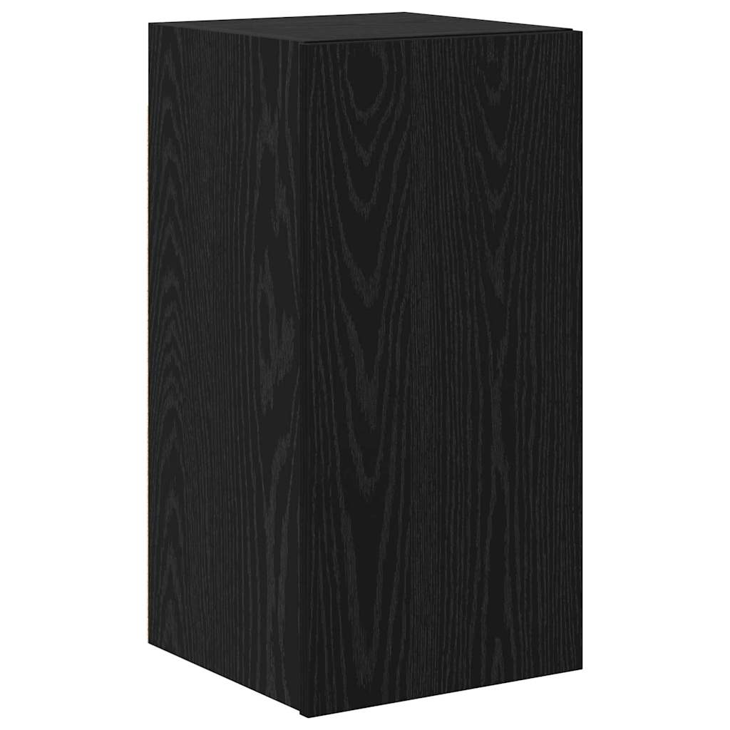 Set TV komoda Zidne 8 pcs Crni hrast Konstruirano drvo