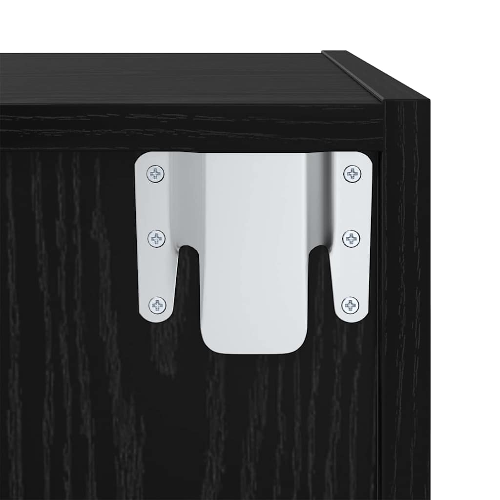 Set TV komoda Zidne 4 pcs Crni hrast Konstruirano drvo