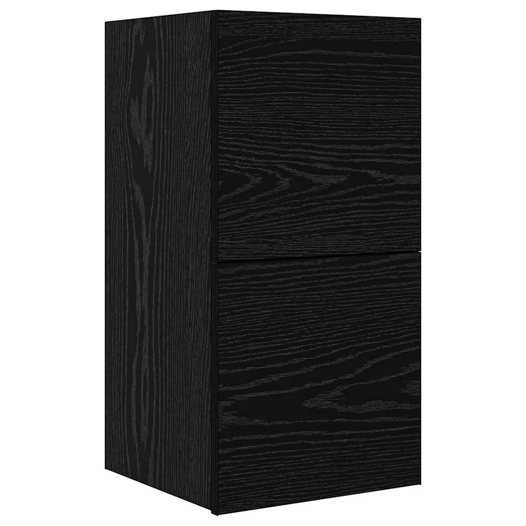Set TV komoda Zidne 8 pcs Crni hrast Konstruirano drvo