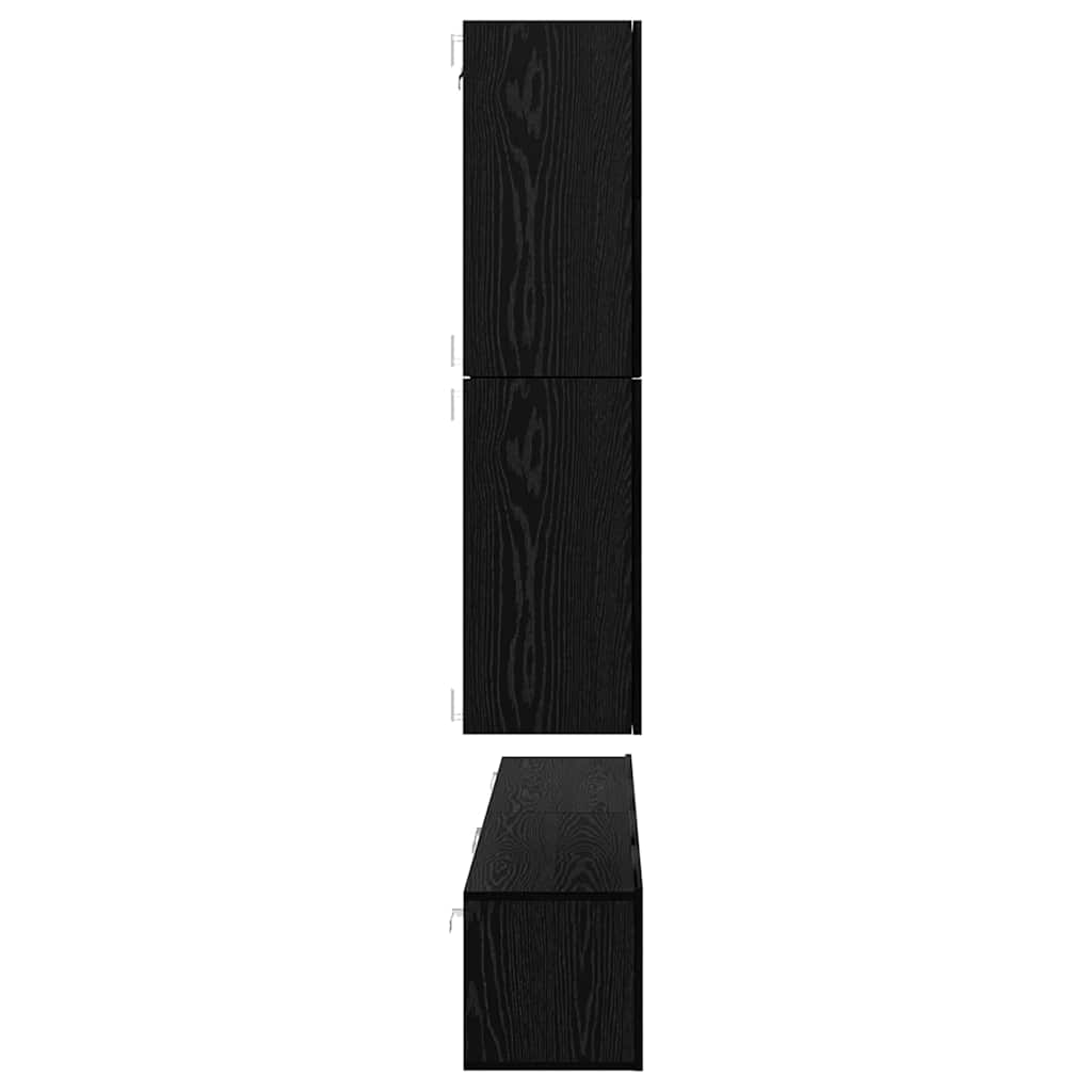 Set TV komoda Zidne 8 pcs Crni hrast Konstruirano drvo