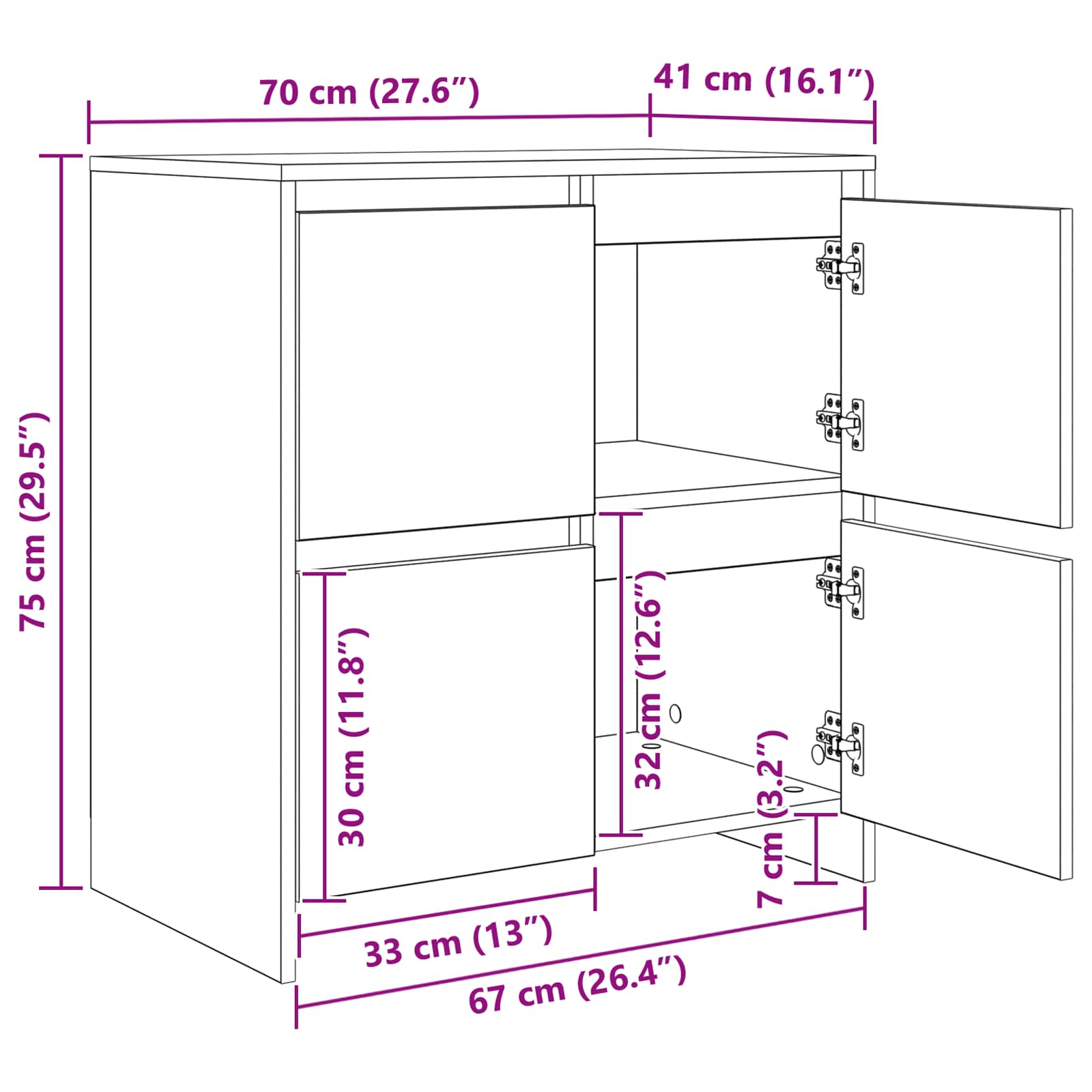 Kreveta 2 pcs Staro drvo 70 x 41 x 75 cm Konstruirano drvo