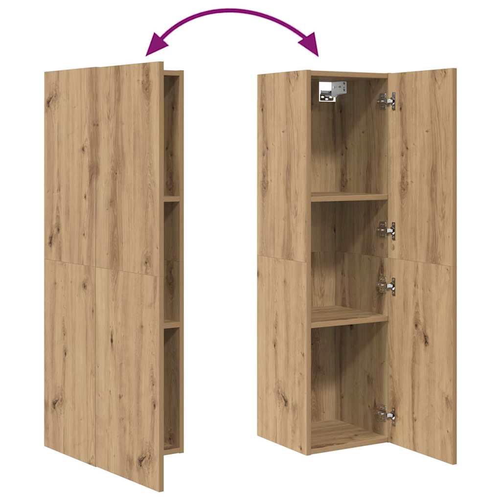 Set TV komoda Zidne 4 pcs Umjetnički hrast Konstruirano drvo