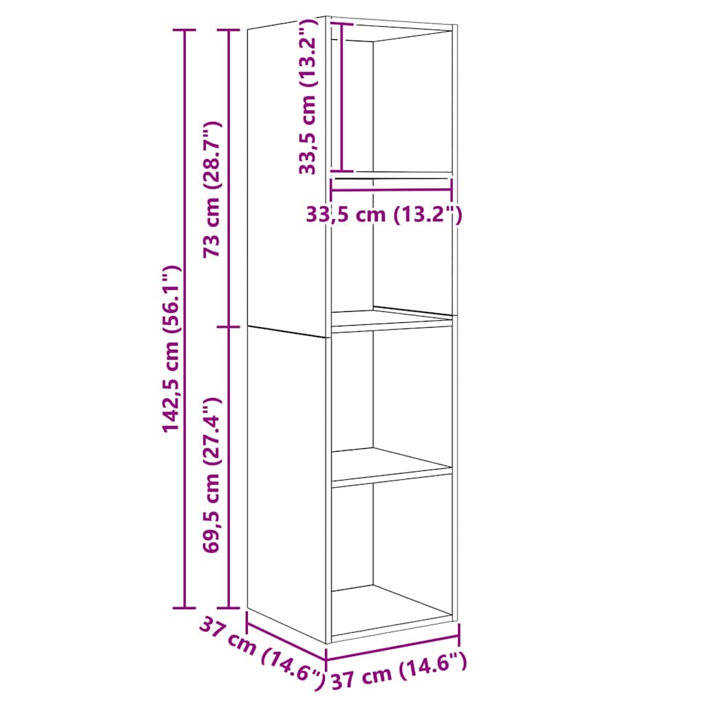 Set TV komoda Zidne 2 pcs Staro drvo Konstruirano drvo
