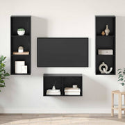 Set TV komoda Crni hrast 37 x 37 x 107 cm Konstruirano drvo