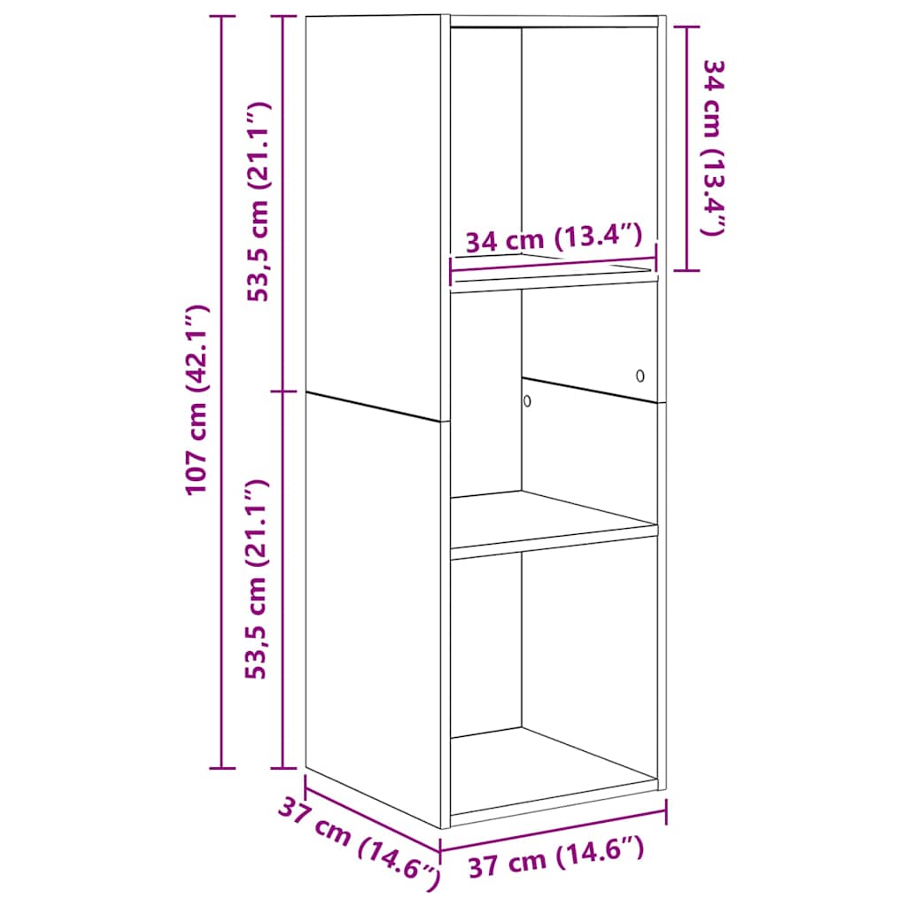 Set TV komoda Zidne Umjetnički hrast 37 x 37 x 107 cm