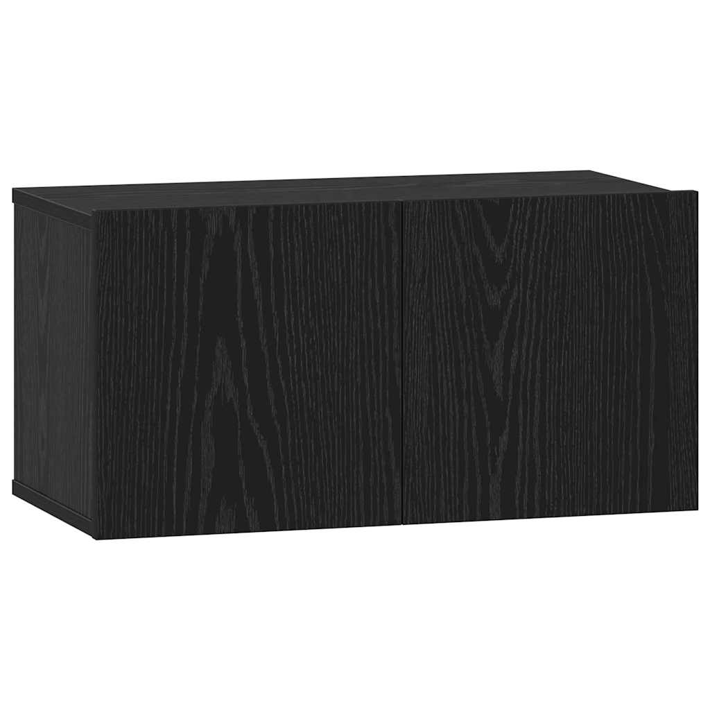 Set TV komoda Zidne 8 pcs Crni hrast Konstruirano drvo