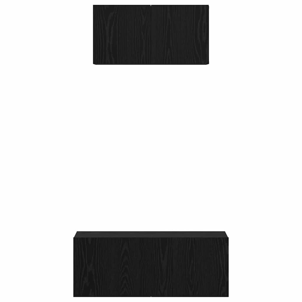 Set TV komoda Zidne 2 pcs Crni hrast Konstruirano drvo