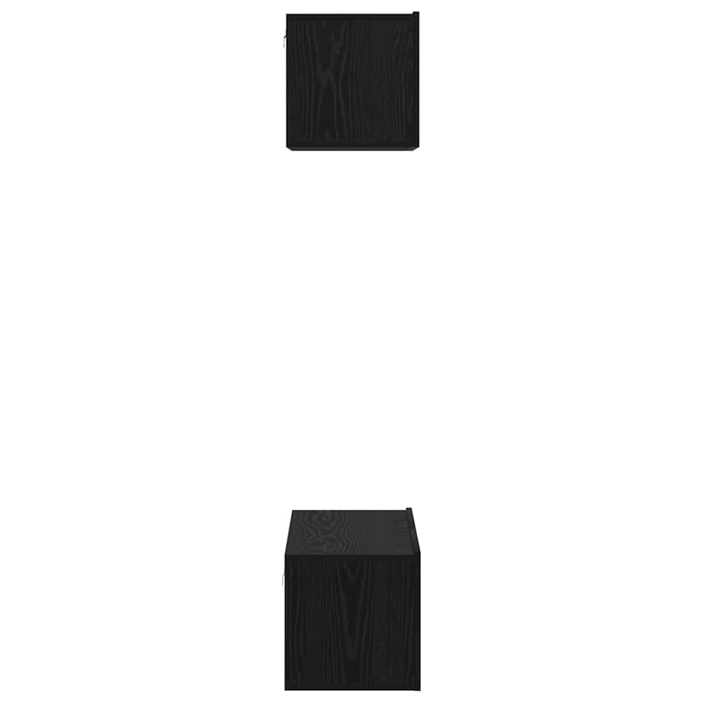 Set TV komoda Zidne 2 pcs Crni hrast Konstruirano drvo