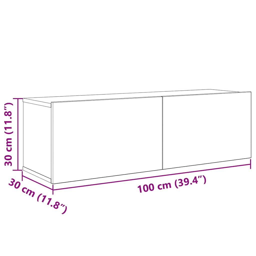 Set TV komoda Zidne 5 pcs Umjetnički hrast Konstruirano drvo