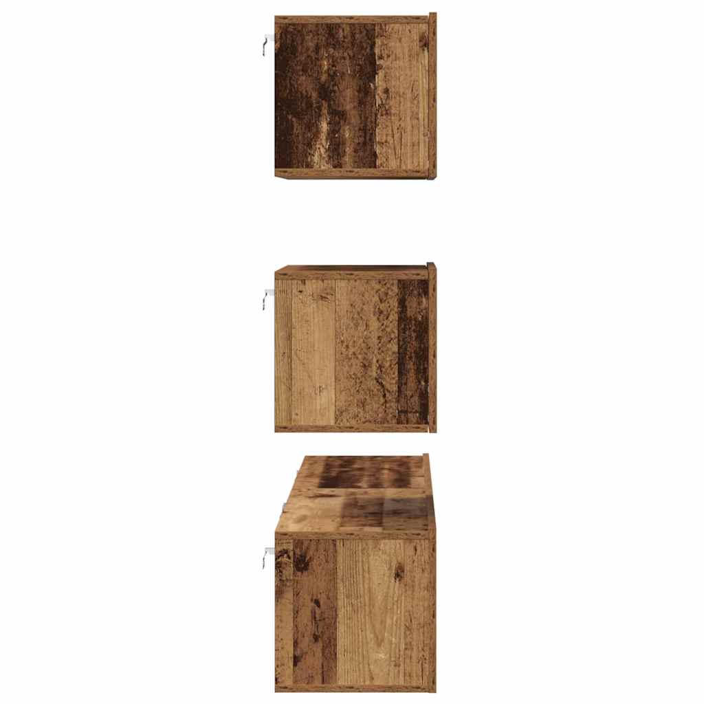 Set TV komoda Zidne 4 pcs Staro drvo Konstruirano drvo