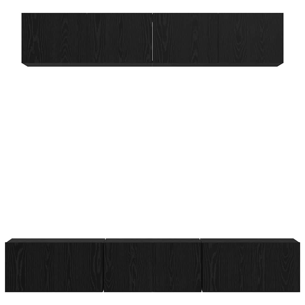 Set TV komoda Zidne 5 pcs Crni hrast Konstruirano drvo