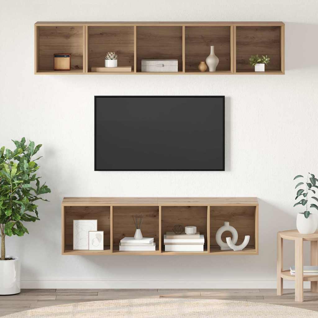 Set TV komoda 4 pcs Umjetnički hrast Konstruirano drvo