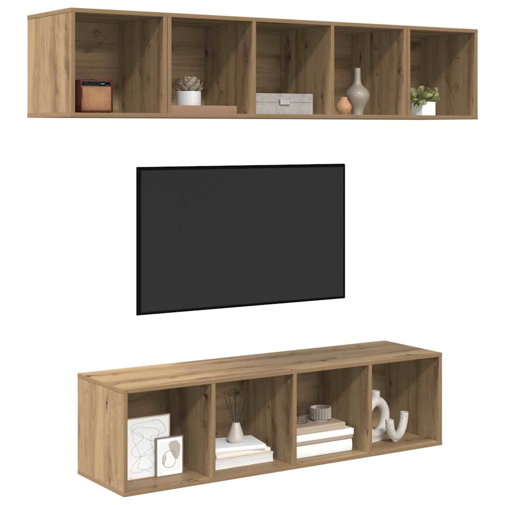 Set TV komoda 4 pcs Umjetnički hrast Konstruirano drvo