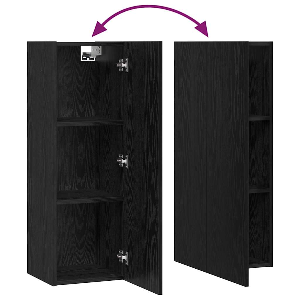 Set TV komoda Zidne 5 pcs Crni hrast Konstruirano drvo