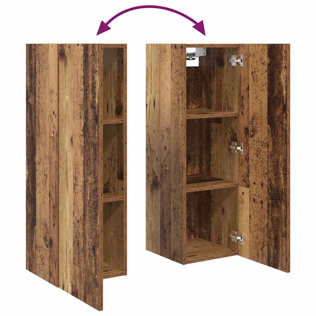 TV Kabinet za Zid Zidne 4 pcs Staro drvo Konstruirano drvo