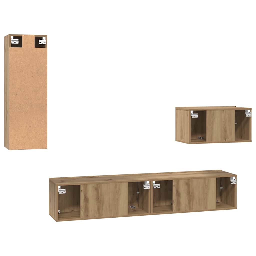 TV Kabinet za Zid 4 pcs Umjetnički hrast Konstruirano drvo