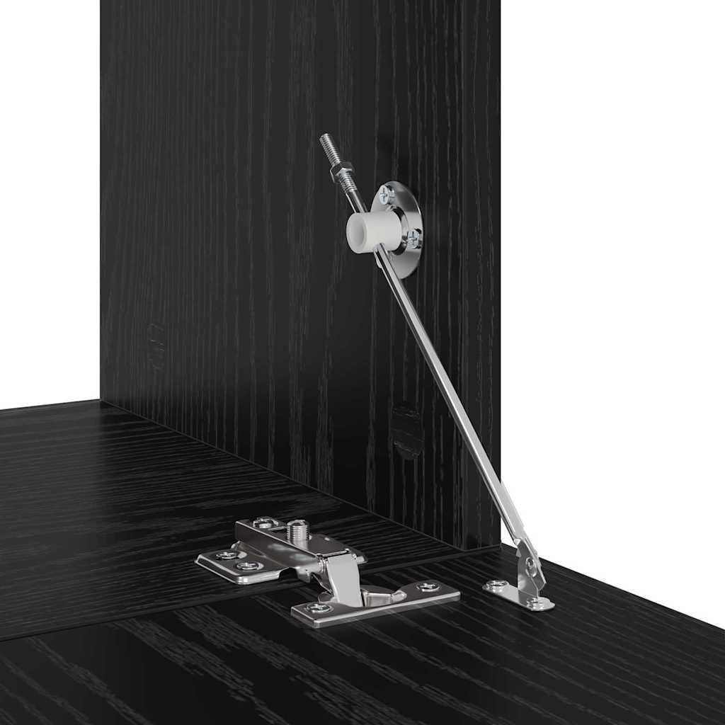 TV Kabinet za Zid Zidne 3 pcs Crni hrast Konstruirano drvo