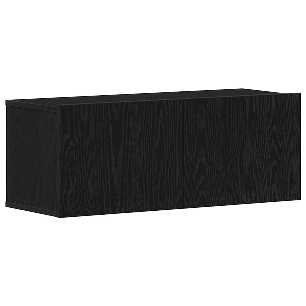 TV Kabinet za Zid Zidne 3 pcs Crni hrast Konstruirano drvo