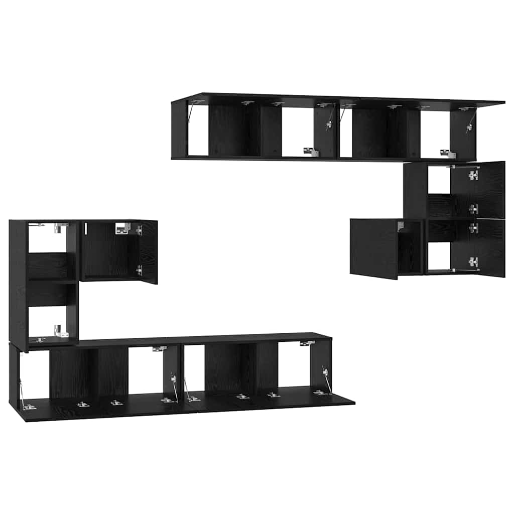 TV Jedinice Zidne 4 pcs Crni hrast Konstruirano drvo