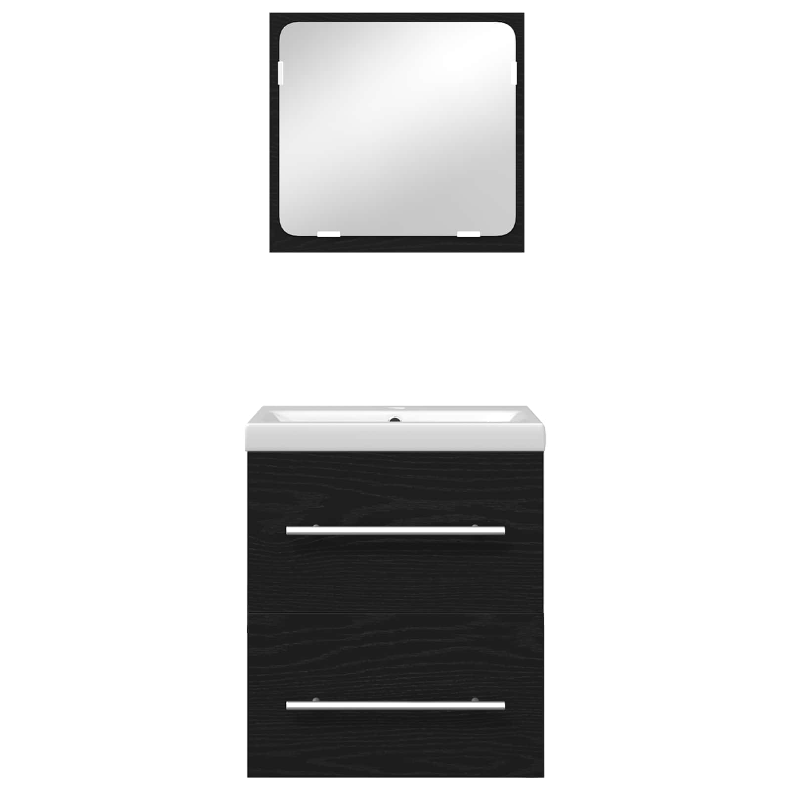 Set namještaja za kupaonicu 2 pcs Crni hrast Konstruirano drvo