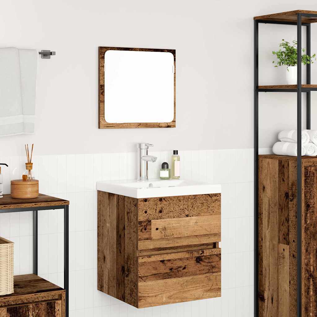 Set namještaja za kupaonicu Zidne 2 pcs Stari drvo i bijela