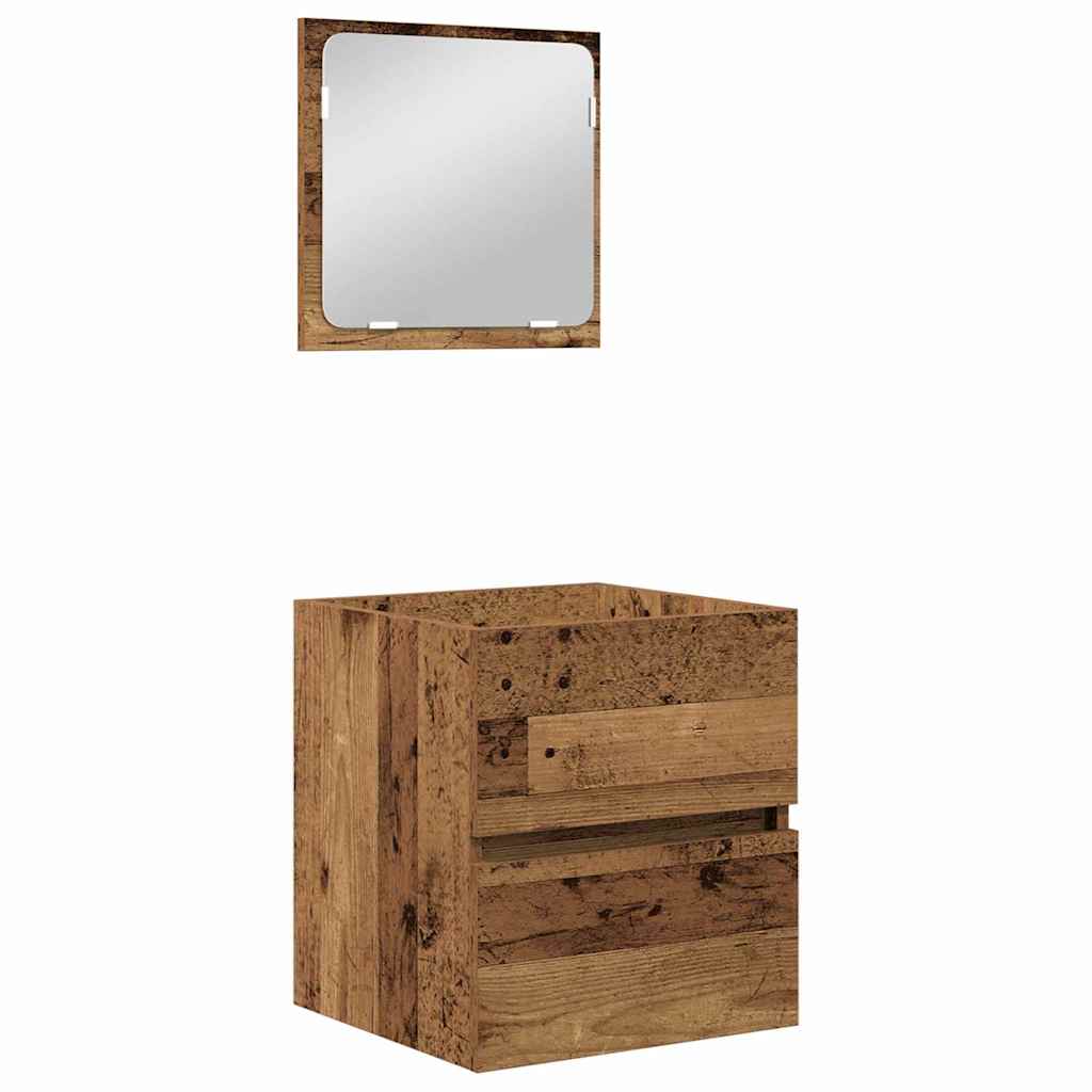Set namještaja za kupaonicu Zidne 2 pcs Stari drvo i bijela