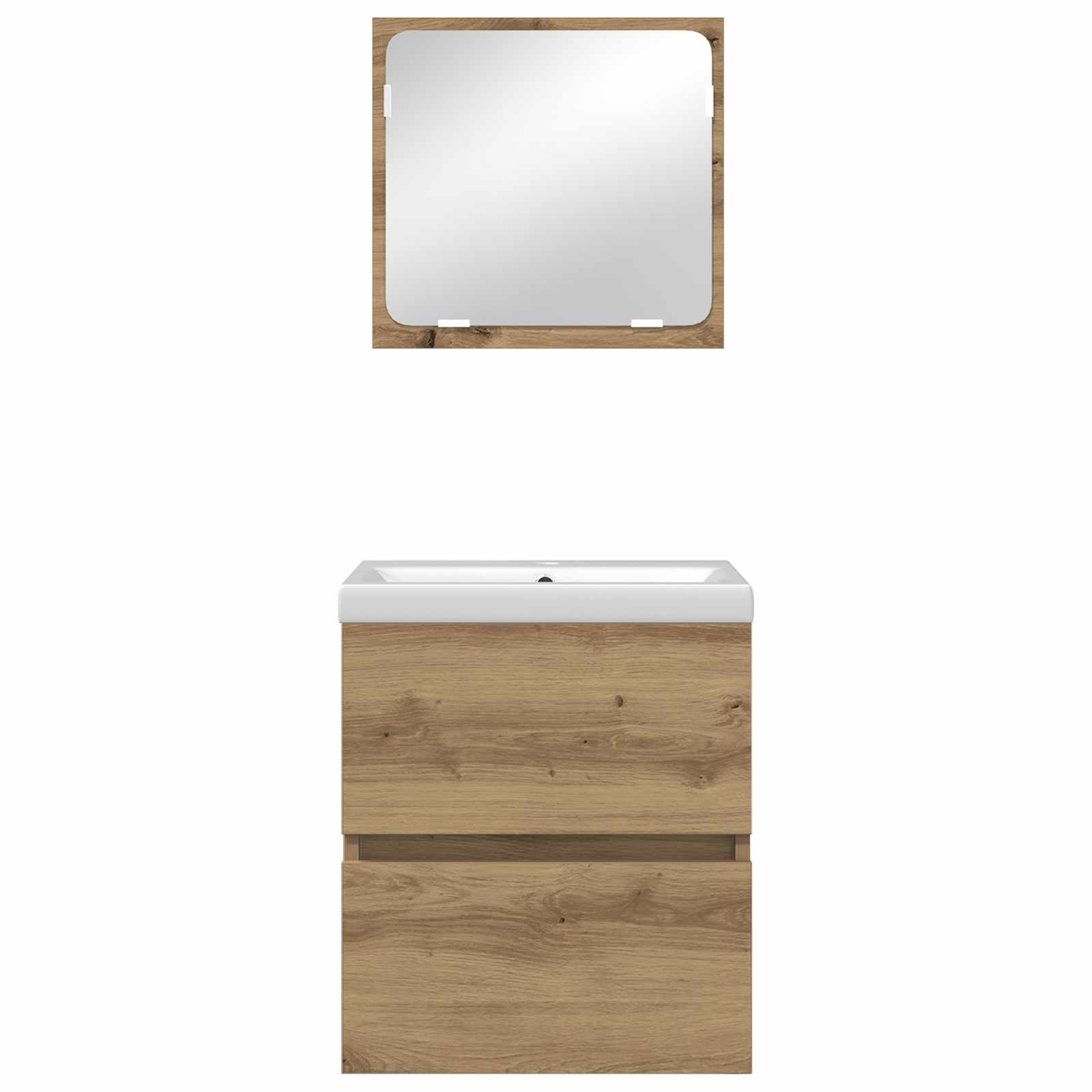 Set namještaja za kupaonicu 2 pcs Umjetnički hrast i bijela