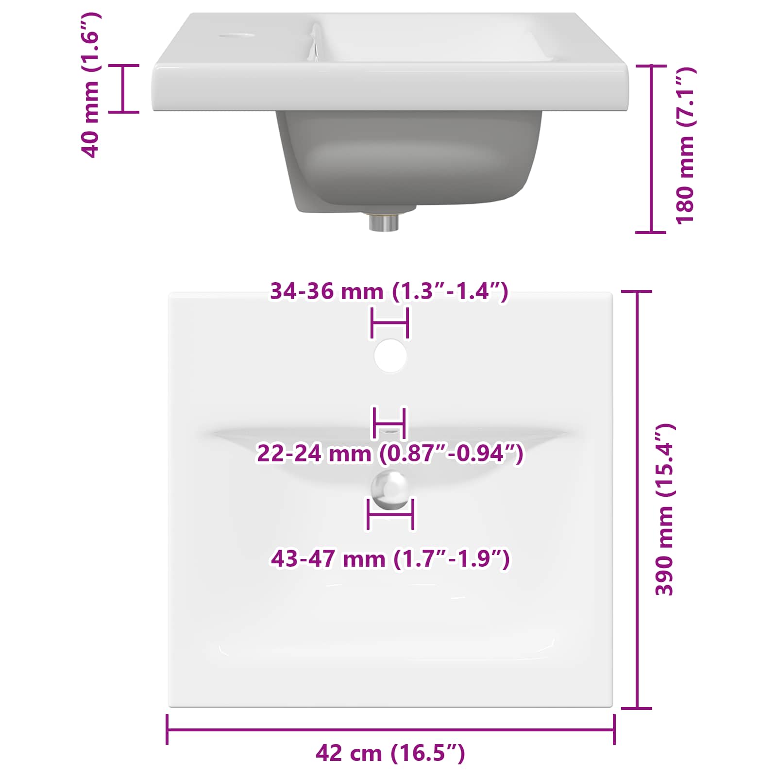 Set namještaja za kupaonicu 2 pcs Umjetnički hrast i bijela