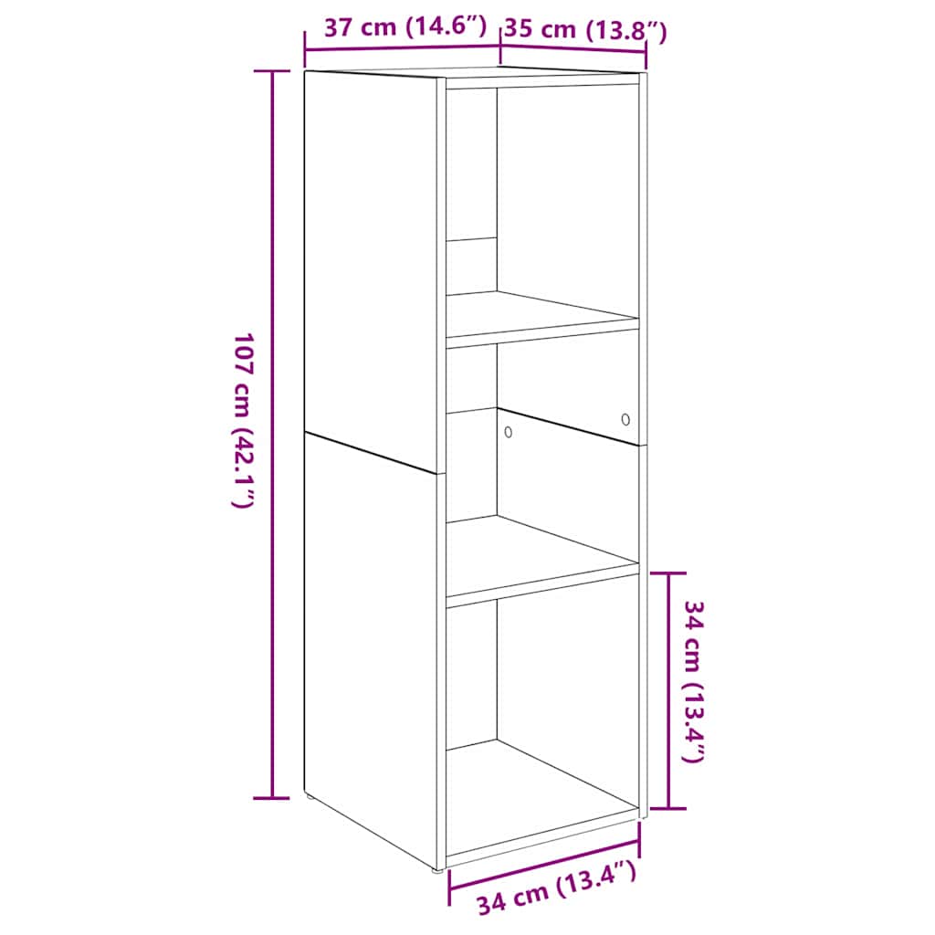 Set TV komoda Zidne 4 pcs Crni hrast 37 x 35 x 107 cm