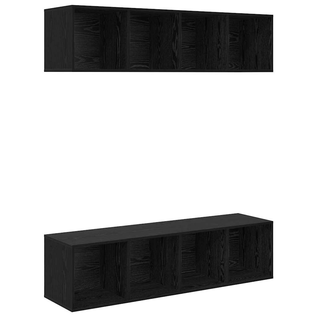 Set TV komoda Zidne 2 pcs Crni hrast 37 x 37 x 142,5 cm