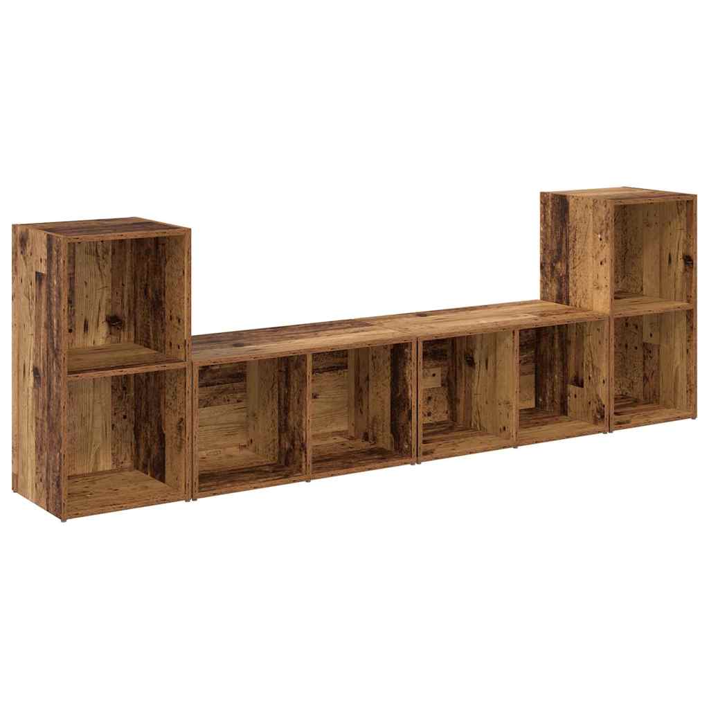 Set TV komoda Zidne 4 pcs Staro drvo 37 x 37 x 72 cm