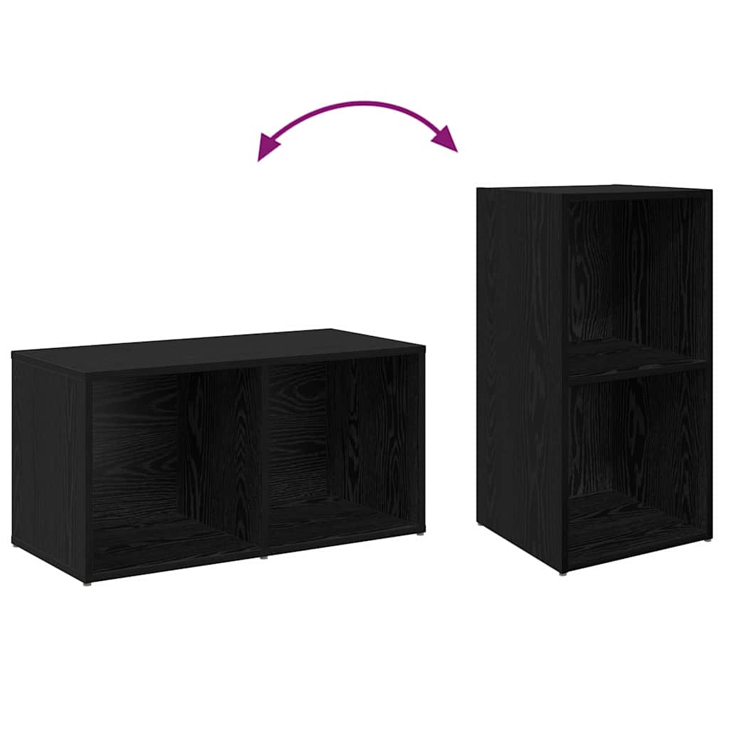 Set TV komoda Zidne 4 pcs Crni hrast 37 x 37 x 72 cm