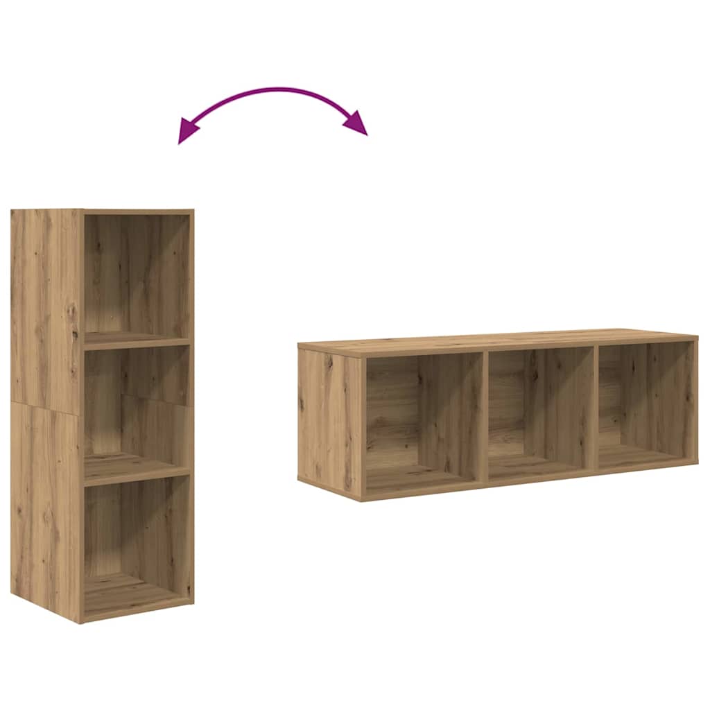 Set TV komoda Zidne 4 pcs Umjetnički hrast 37 x 37 x 107 cm